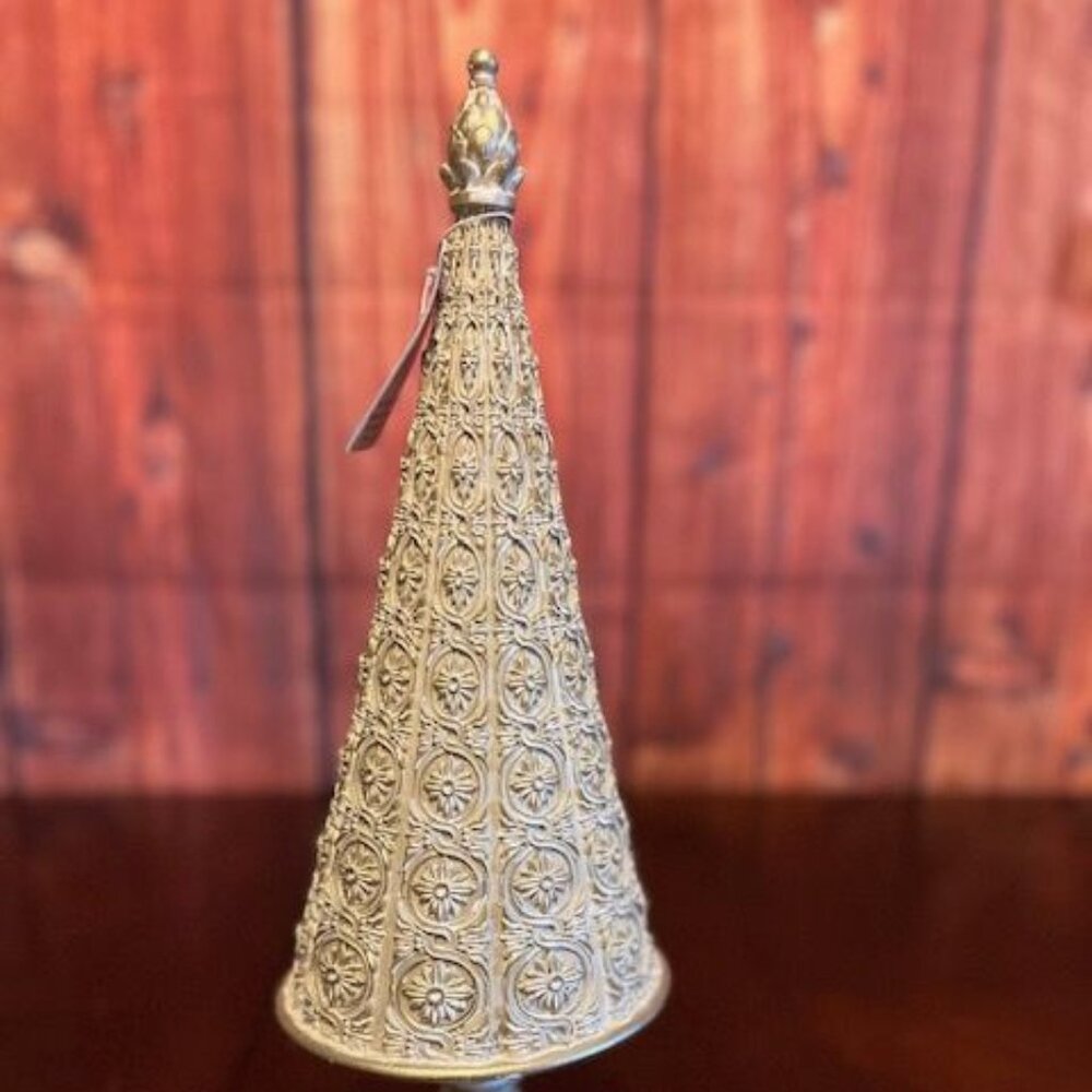 Vintage style Ornate Gold Plaster Decorative Cone Tree  Intricate Floral Pattern